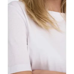 T-shirt Col rond Manches courtes blanc en coton Zola