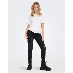 T-shirt Col rond Manches courtes blanc en coton Zola