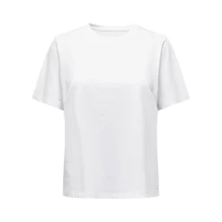 T-shirt Col rond Manches courtes blanc en coton Zola
