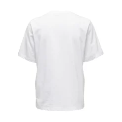 T-shirt Col rond Manches courtes blanc en coton Zola