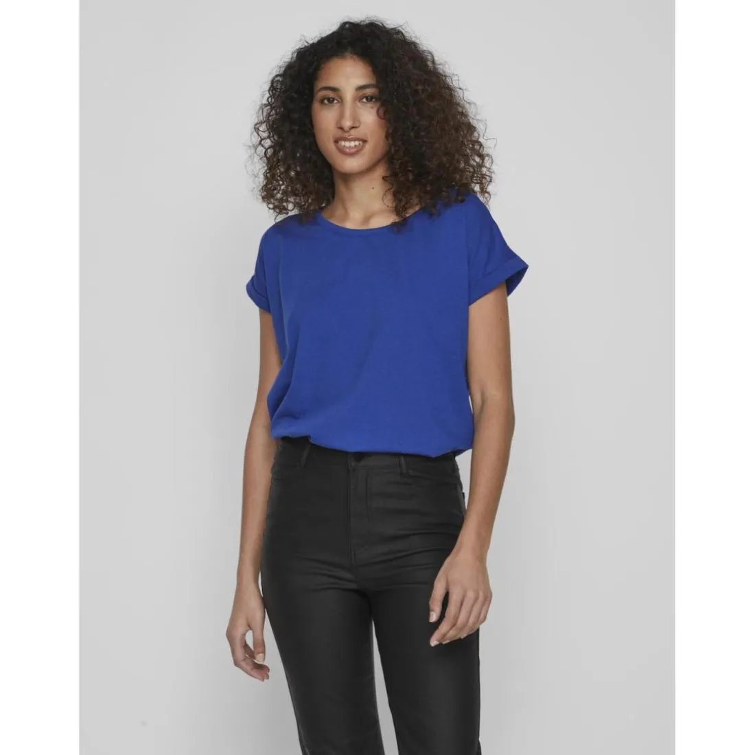 T-shirt col rond manches courtes bleu foncé Daisy