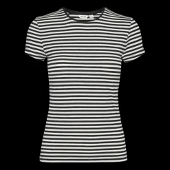 T-shirt col rond manches courtes noir Cléo en coton