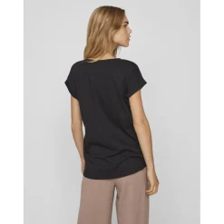 T-shirt col rond manches courtes noir Louise