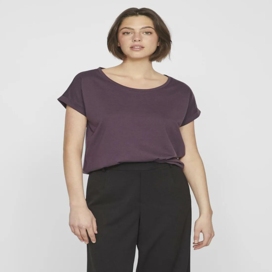 T-shirt col rond violet Isla