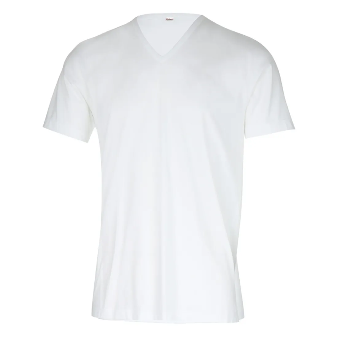 T-shirt col V Coton d'Egypte blanc