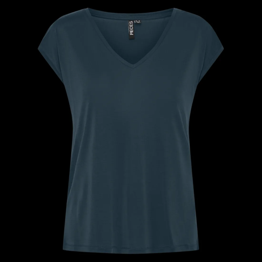 T-shirt comfort fit manches courtes bleu en viscose Vale