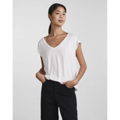 T-shirt comfort fit manches courtes blanc en viscose