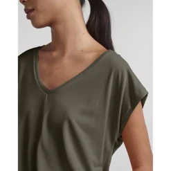 T-shirt comfort fit manches courtes vert en viscose Gwen