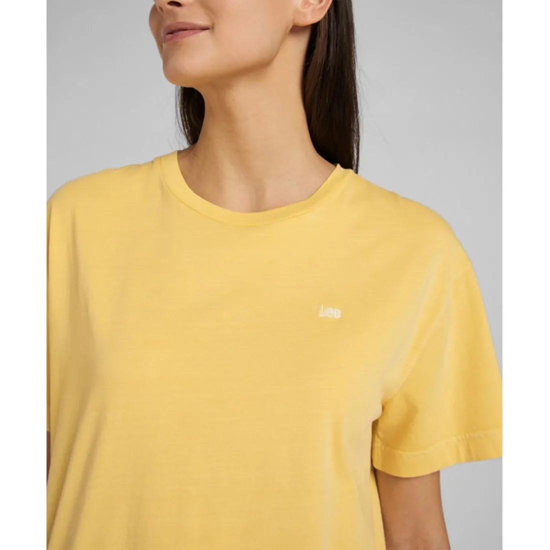 T-Shirt Femme uni - Jaune en coton