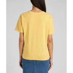 T-Shirt Femme uni - Jaune en coton