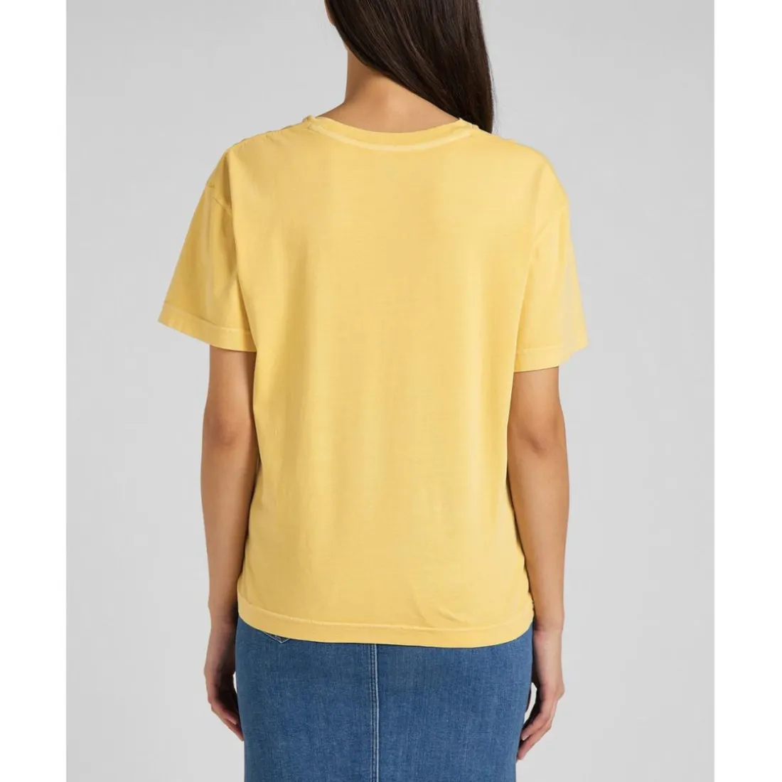 T-Shirt Femme uni - Jaune en coton