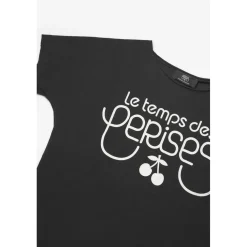 T-shirt fille Musgi noir imprimé en coton