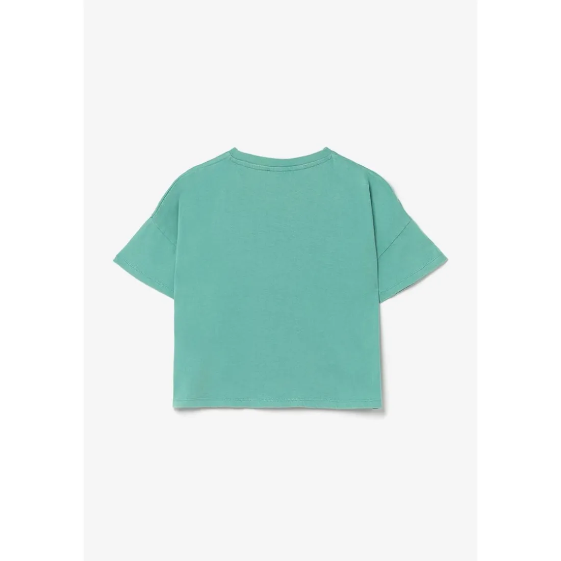 T-shirt fille Vinagi vert menthe bleu en coton