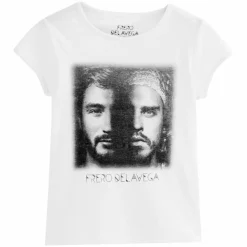 T-Shirt Frero Delavega à manches courtes fille Universal - Blanc en coton