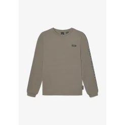 T-shirt garçon Alabamabo beige foncé blanc en coton