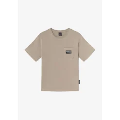 T-shirt garçon Uzurbo beige blanc en coton