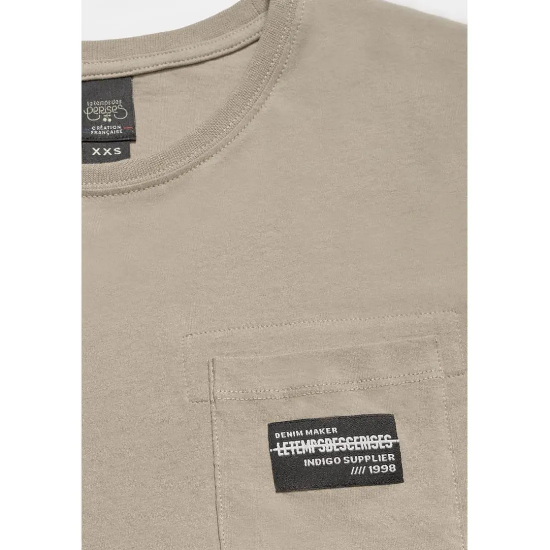 T-shirt garçon Uzurbo beige blanc en coton