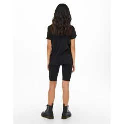 T-shirt Imprimé Col rond Manches courtes noir en coton Gia