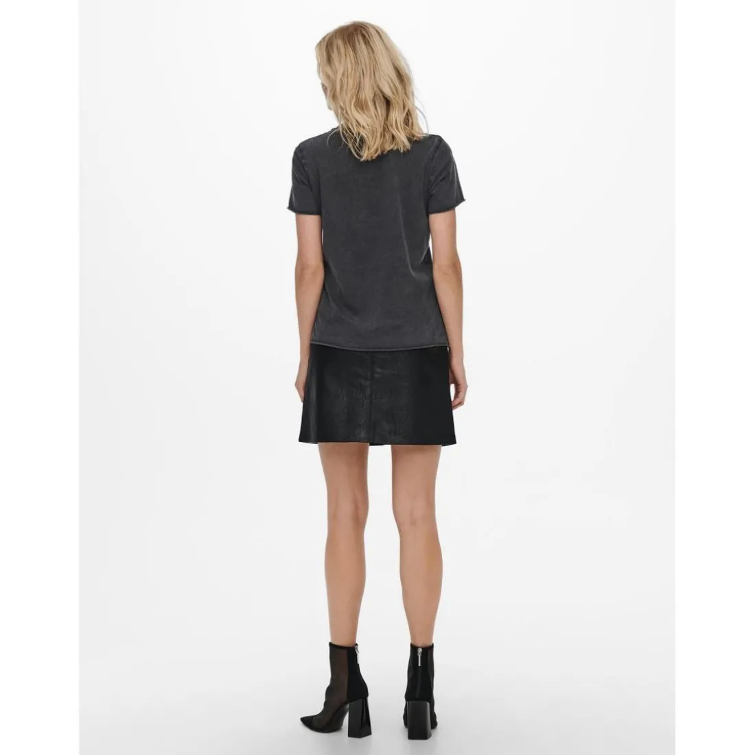 T-shirt Imprimé Col rond Manches courtes noir en coton Hazel