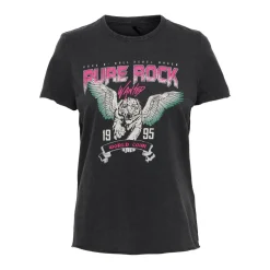 T-shirt Imprimé Col rond Manches courtes noir en coton Hope