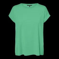T-shirt longueur regular col rond épaules tombantes manches courtes vert Ava