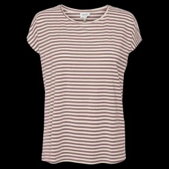 T-shirt longueur regular col rond manches courtes violet Alia en coton