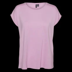 T-shirt longueur regular col rond épaules tombantes manches courtes violet Bree