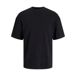 T-shirt Loose Fit Col rond Manches courtes Noir en coton Dean