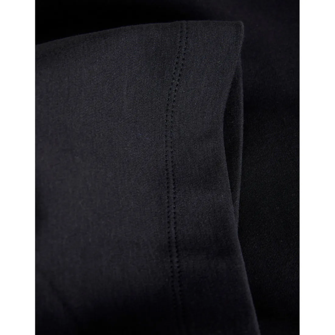 T-shirt Loose Fit Col rond Manches courtes Noir en coton Dean