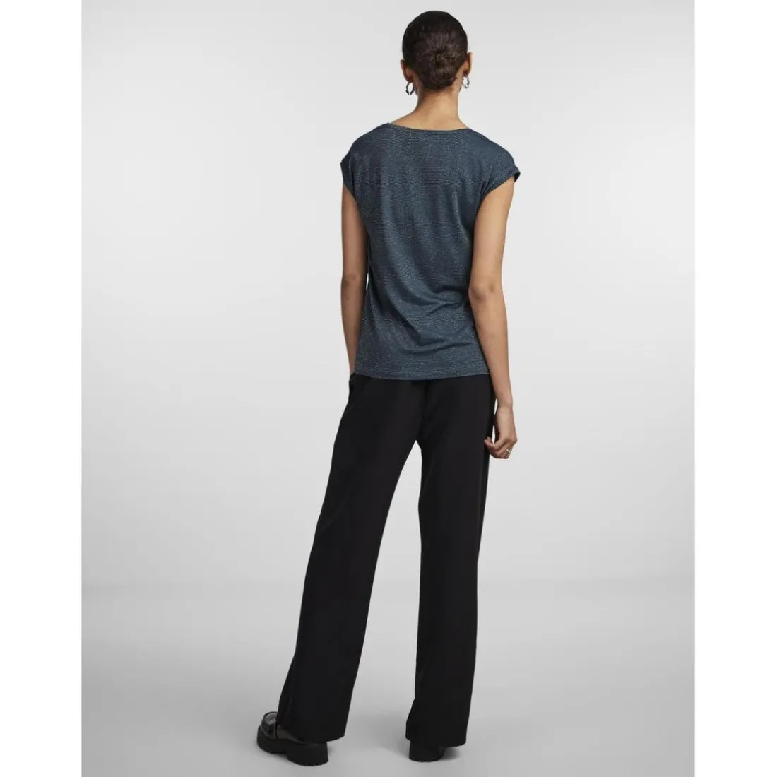 T-shirt loose fit manches courtes bleu Lucy