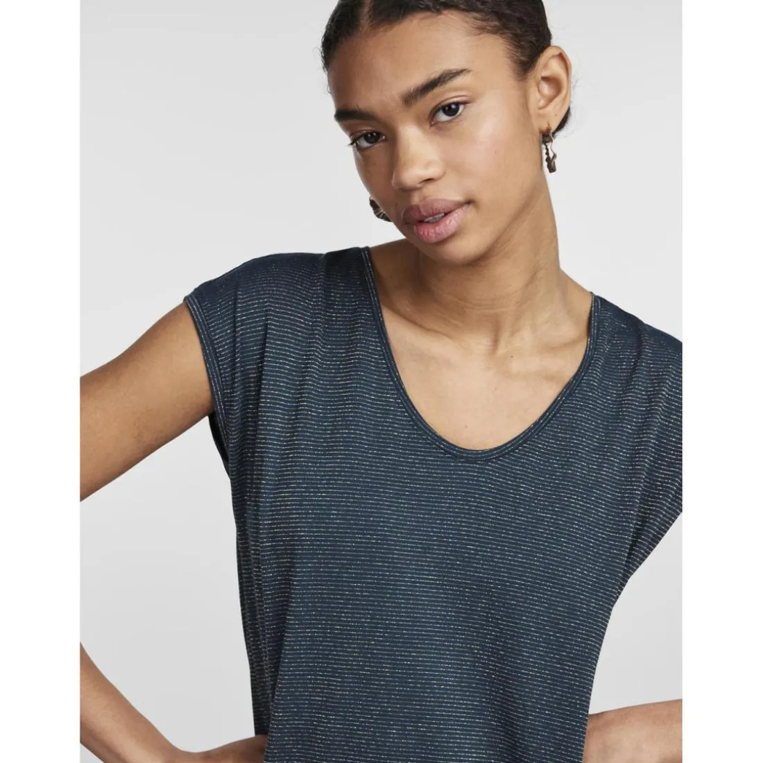 T-shirt loose fit manches courtes bleu Lucy