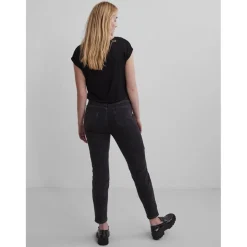 T-shirt loose fit manches courtes noir en viscose Nell