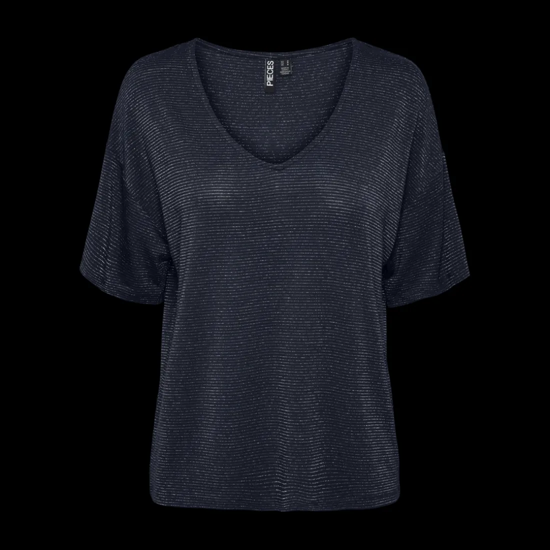 T-shirt loose fit manches courtes bleu en viscose Emma