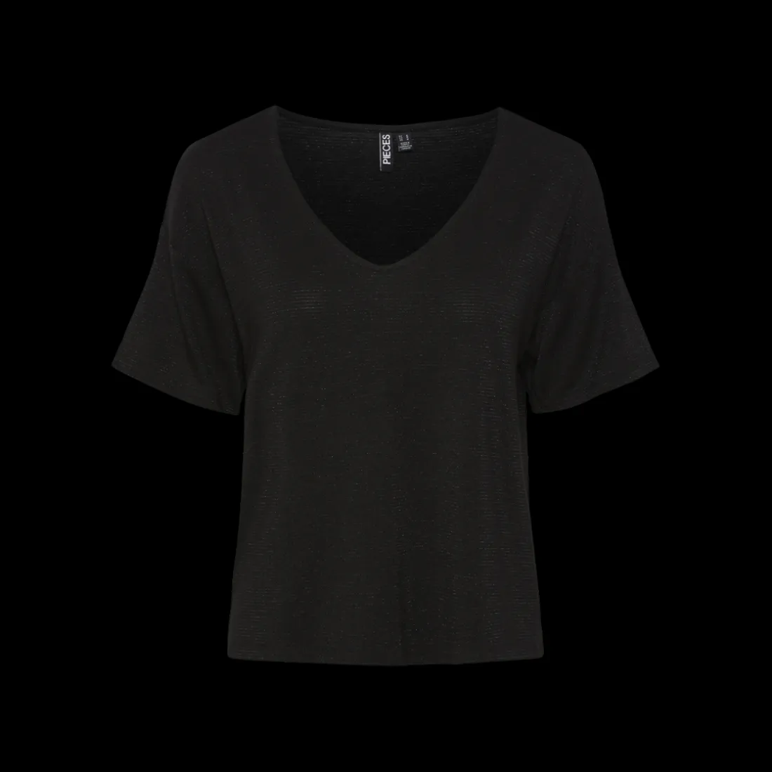 T-shirt loose fit manches courtes noir en viscose Zadie