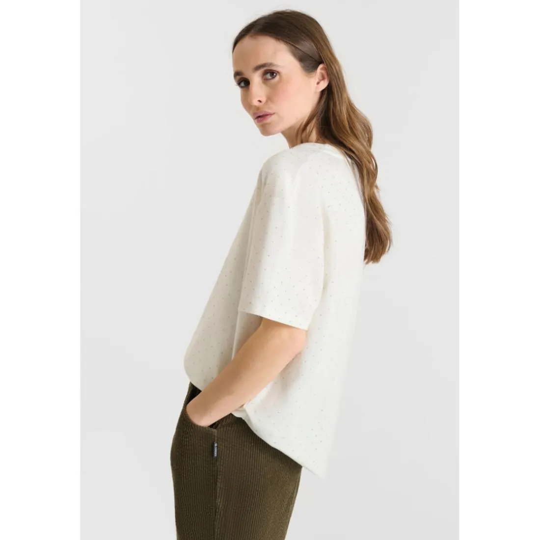 T-shirt manche courte Alasko blanc en coton Xena