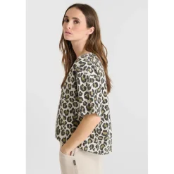 T-shirt manche courte Catlyn marron en coton Zadie