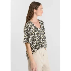 T-shirt manche courte Catlyn marron en coton Zadie