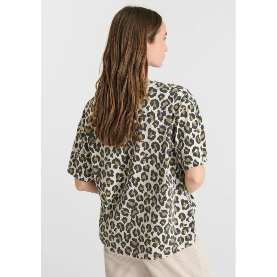 T-shirt manche courte Catlyn marron en coton Zadie