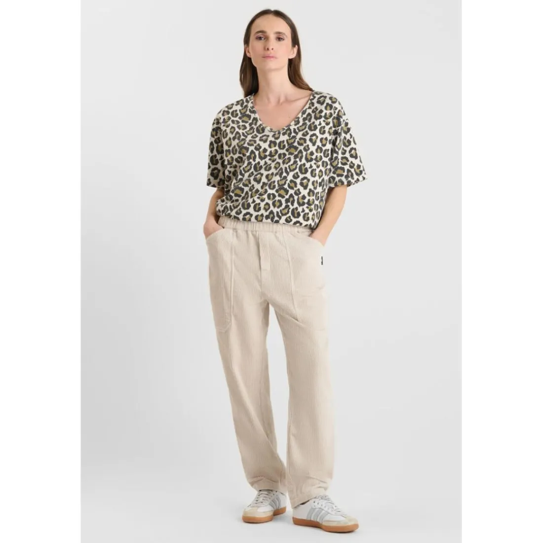 T-shirt manche courte Catlyn marron en coton Zadie