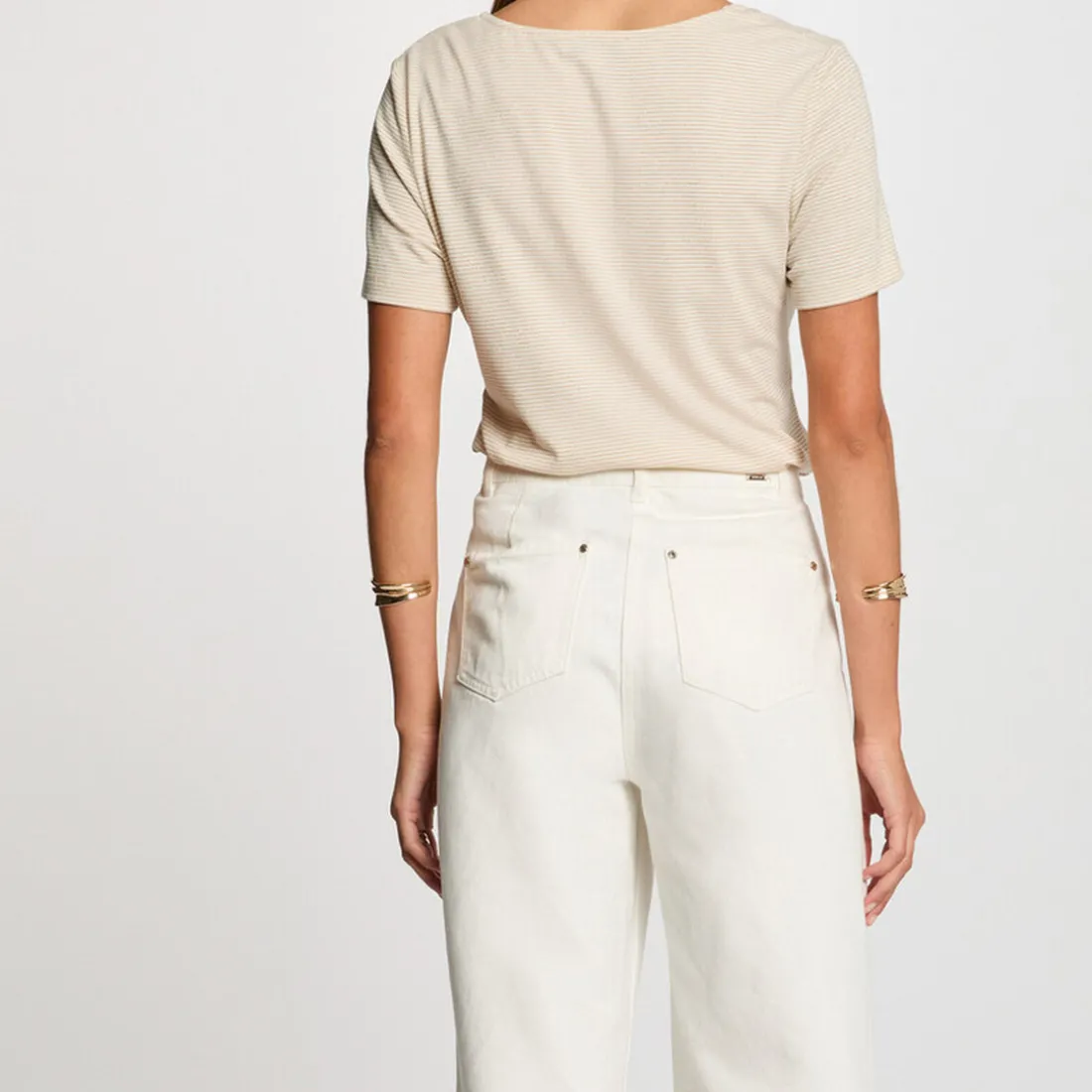 T-shirt manche courte Morgan blanc cassé