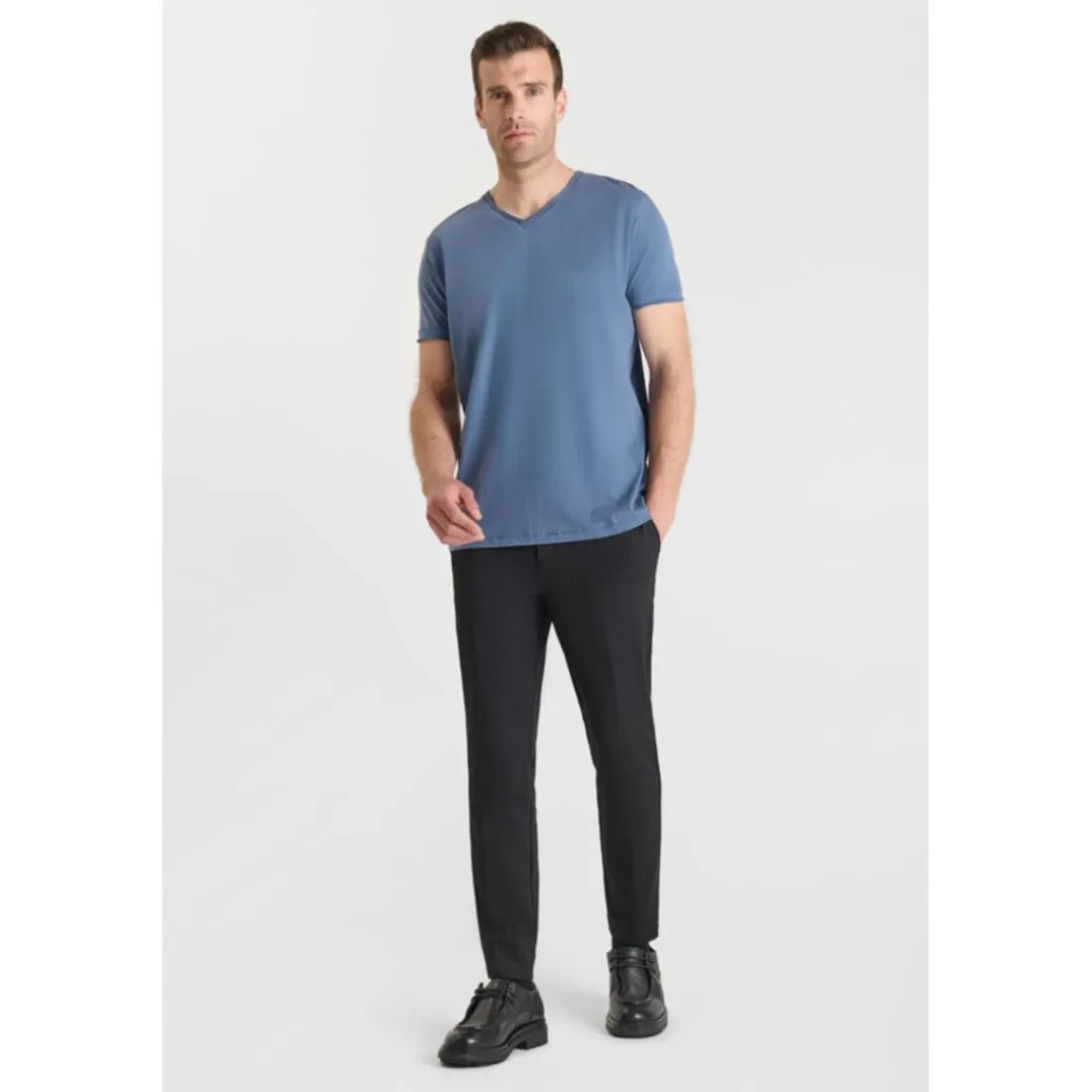 T-shirt manche courte Ogribs bleu en coton Cy