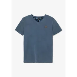 T-shirt manche courte Ogribs bleu en coton Cy