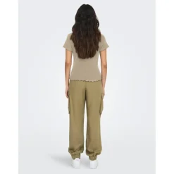 T-shirt marron blanc en coton