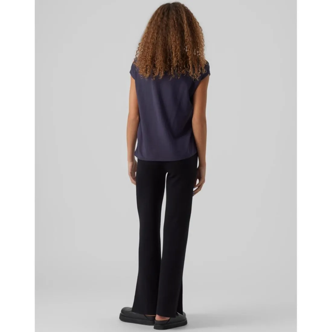 T-shirt Regular Fit Col rond Manches courtes Longueur regular bleu Lina