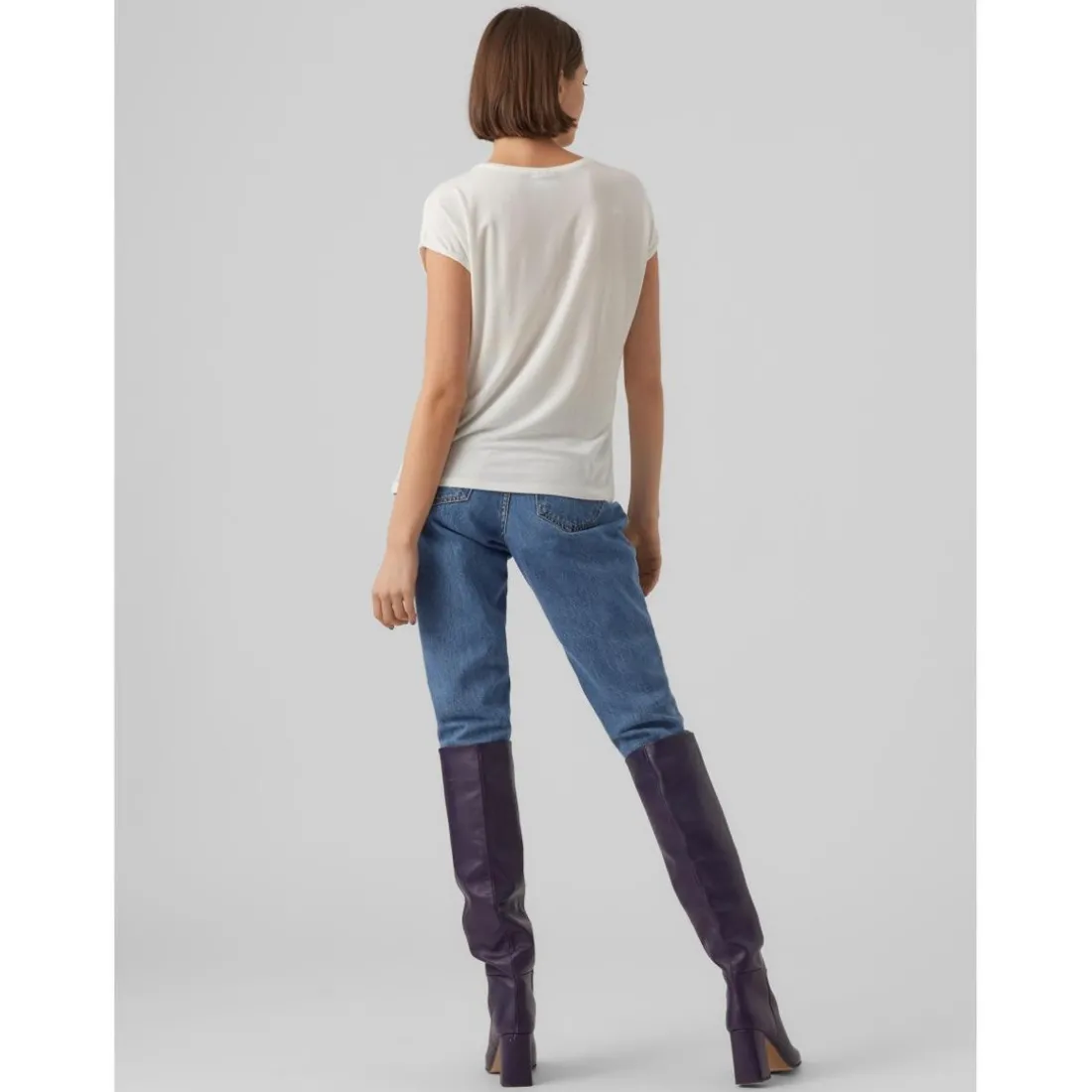 T-shirt Regular Fit Col rond Manches courtes Longueur regular blanc Skye