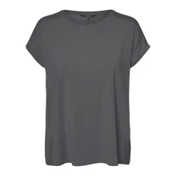 T-shirt Regular Fit Col rond Manches courtes Longueur regular gris en coton