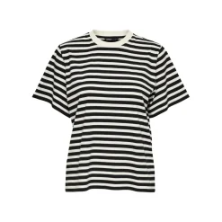 T-shirt regular fit col rond manches chauve-souris manches courtes blanc en coton Nola