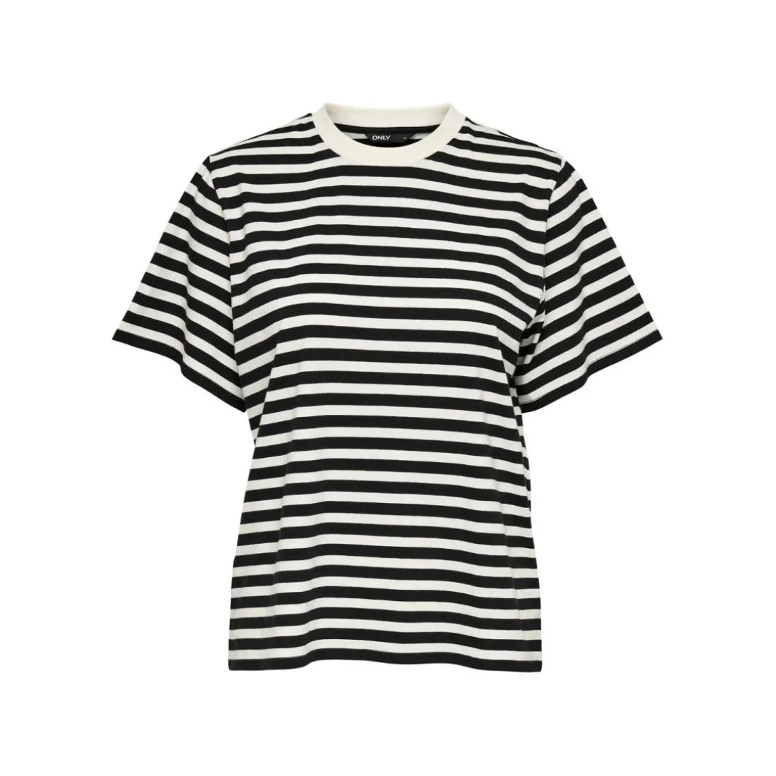 T-shirt regular fit col rond manches chauve-souris manches courtes blanc en coton Nola
