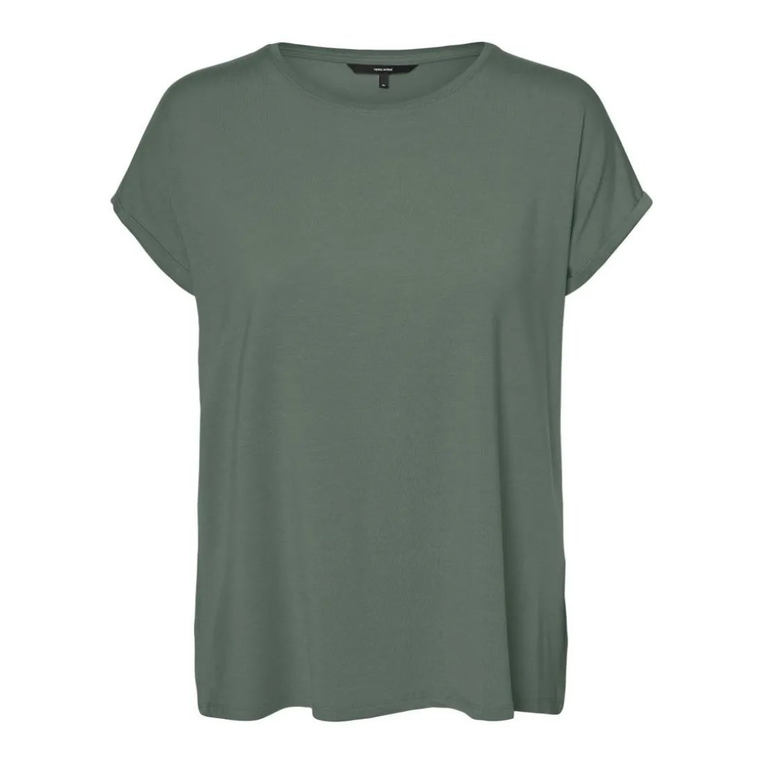 T-shirt Regular Fit Col rond Manches courtes Longueur regular vert en coton Fern