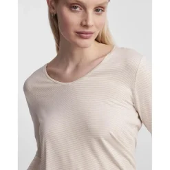 T-shirt regular fit manches longues blanc en viscose